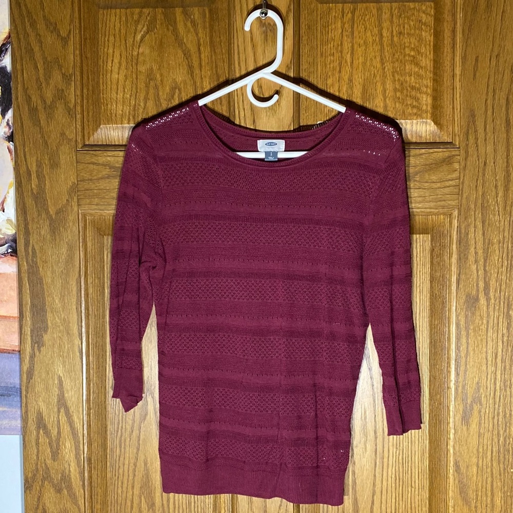 Old Navy Burgundy Knit Sweater